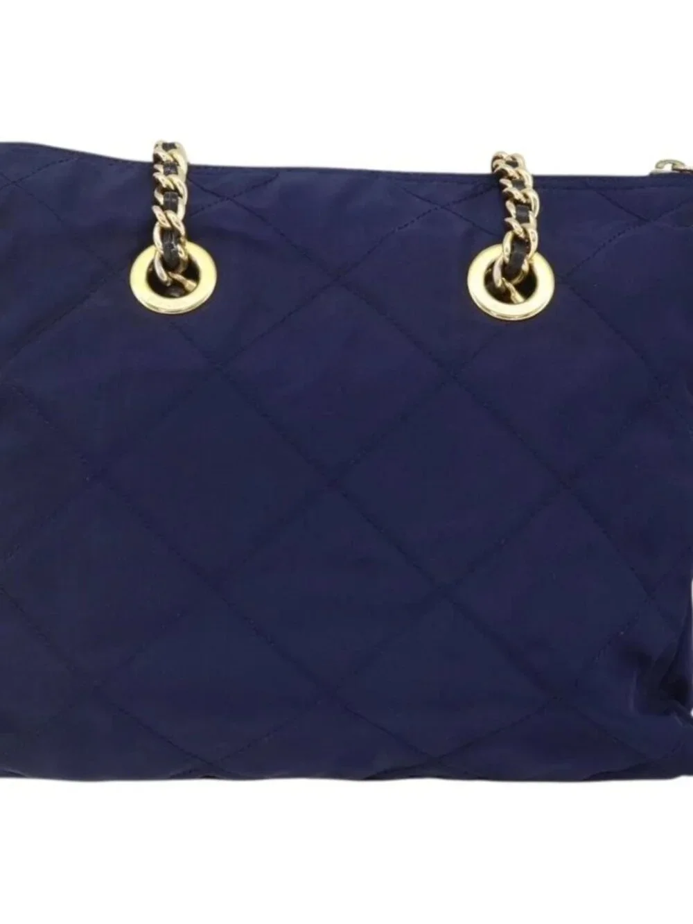 PRADA Chain Shoulder Bag Nylon Purple Gold Auth yk20261